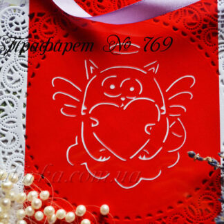 Трафарет кот с сердечком