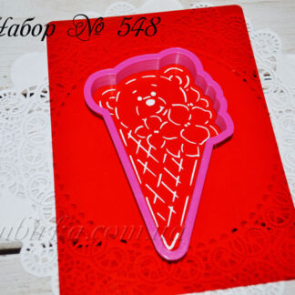 Набор мишка в рожке с цветочками