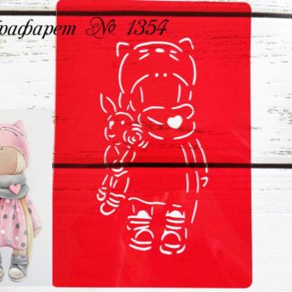 Трафарет куколка с зайчиком