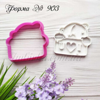 Формочка со штампом мишка с табличкой