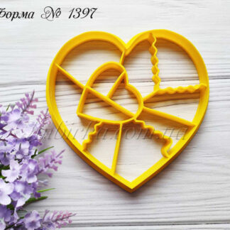 Формочка со штампом пазл в форме сердца