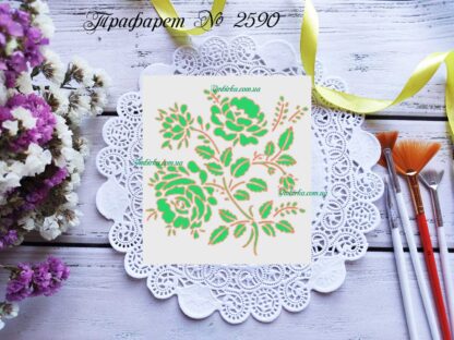 Трафарет розы 6