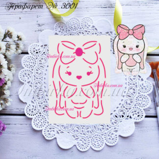 Трафарет зайчик с бантиком 2