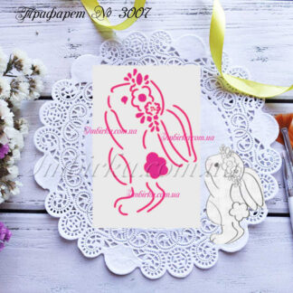 Трафарет кролик в веночке