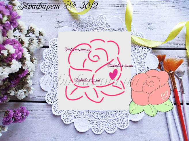 Трафарет роза 4