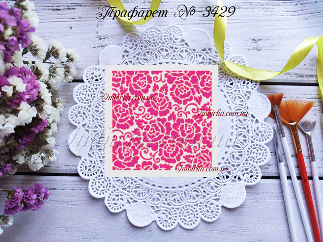 Фоновый трафарет розы 3