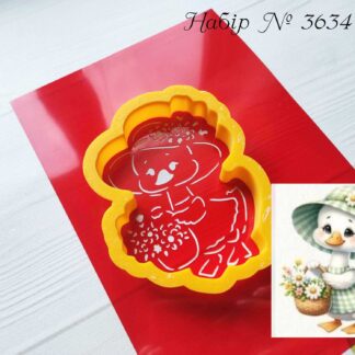 Набор гусочка с корзинкой цветов