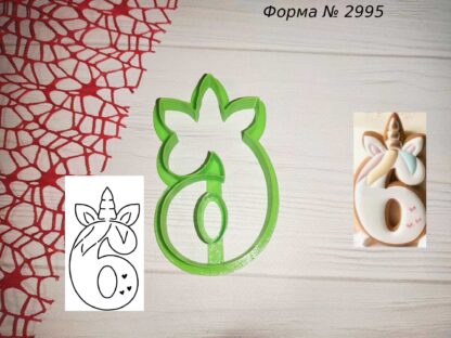 Формочка цифра 6 единорожка