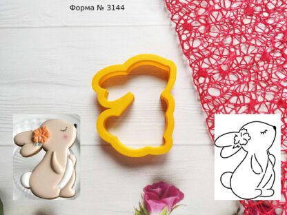 Формочка зайка с цветочком