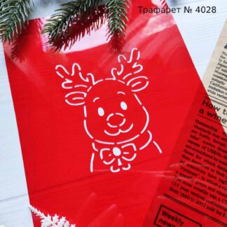 Трафарет олень с бантиком