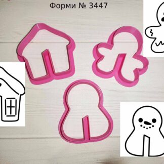 Формы домик пряник и снеговик на чашку