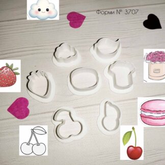 Формочки тучка птичка клубничка вишенки букет и макарон